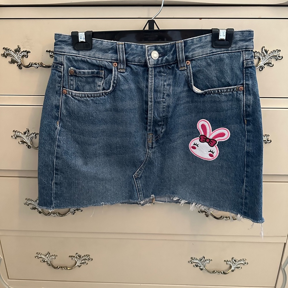Denim Skirt with patches